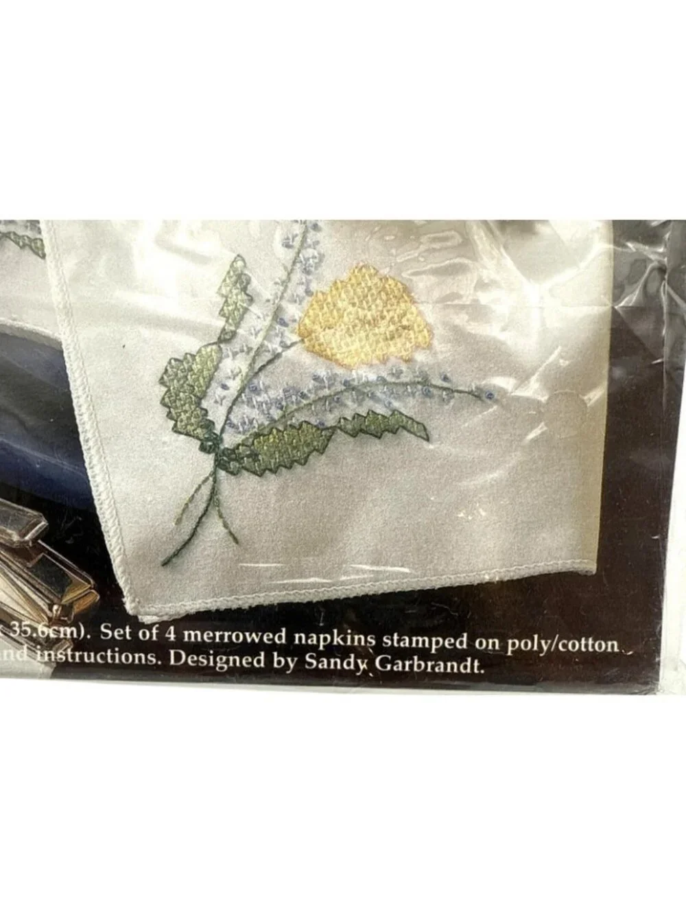Vintage Bucilla Special Edition 4 Tulip Napkins Stamped Cloth Only 64705 14
